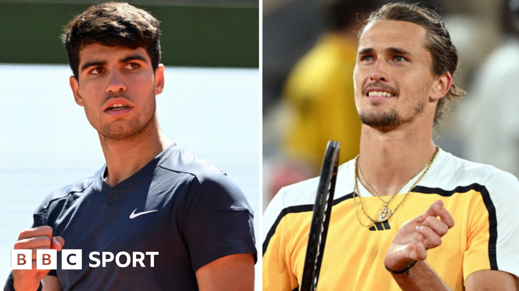 Carlos Alcaraz and Alexander Zverev in a split picture