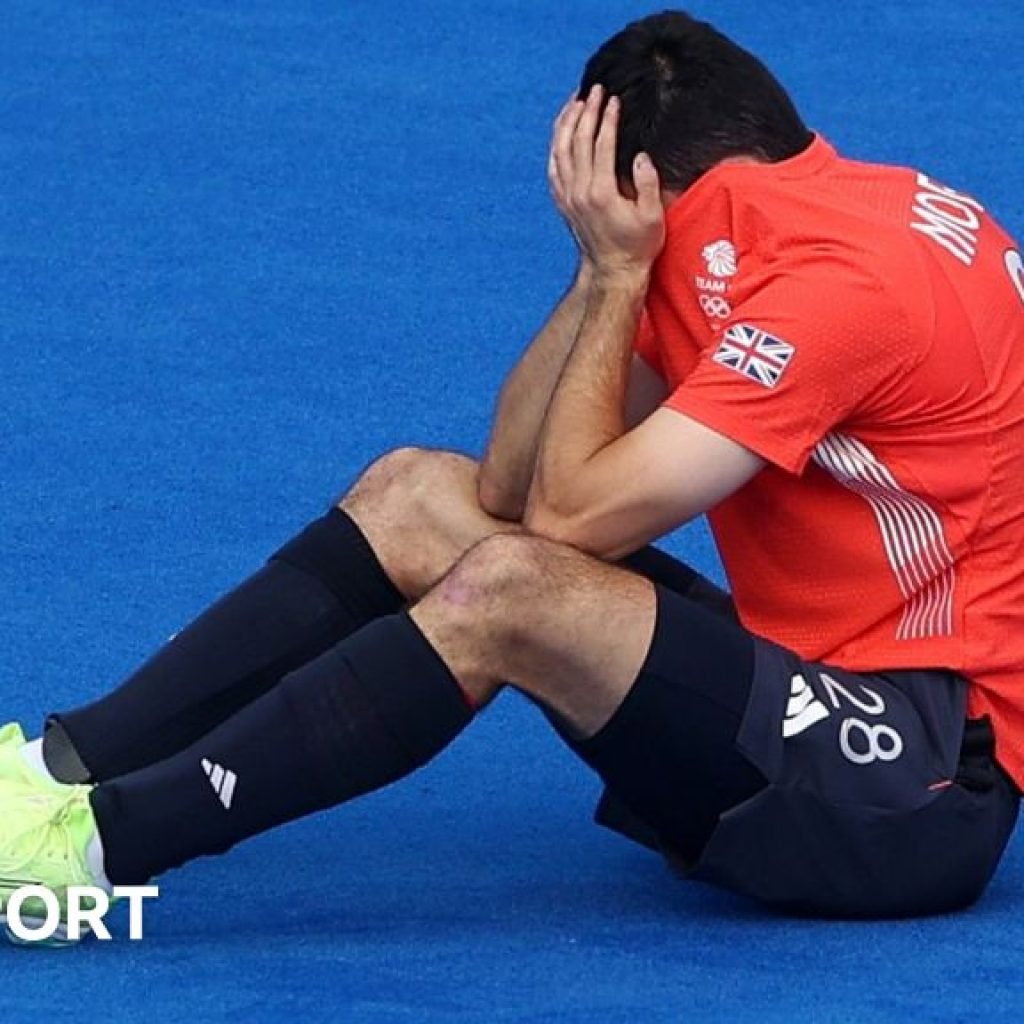 Britain's Lee Morton reacts to the shootout loss